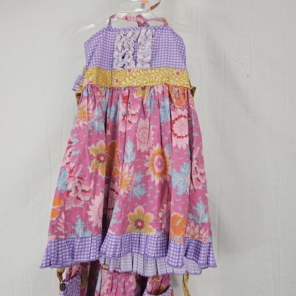 Mustard Pie Girls Size 7 Outfit Summer Magnolia Ruffled Bell Floral Set Boutique - Picture 2 of 6